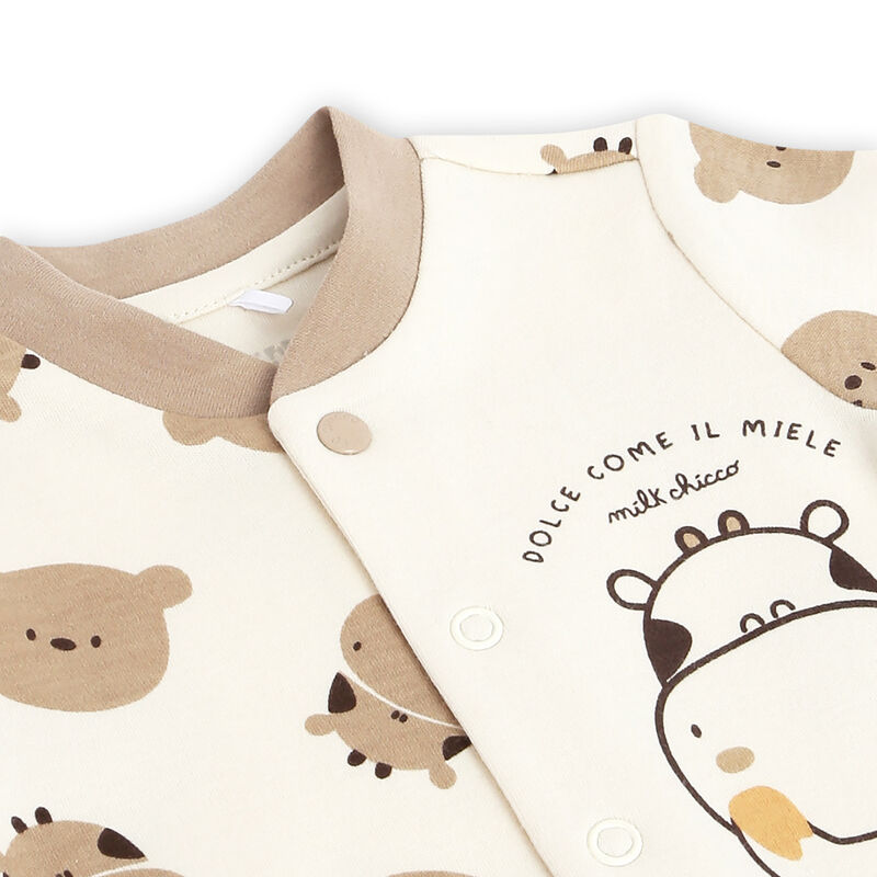 Infants Natural Printed Front Opening Babysuit image number 2
